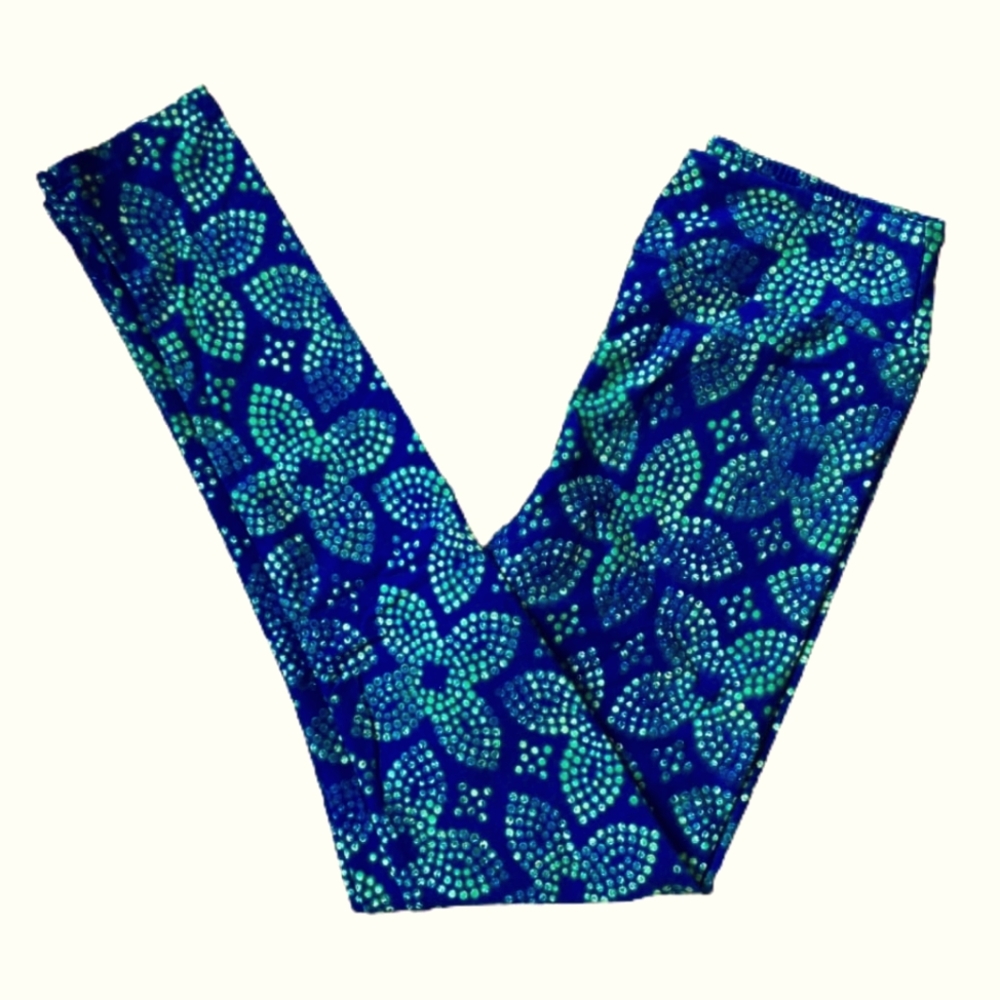 NWT green and blue TC Lularoe leggings